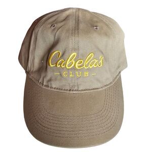 Unisex Cabela's Club Slideback Hat Tan One Size Adjustable Embroidered 6 Panel